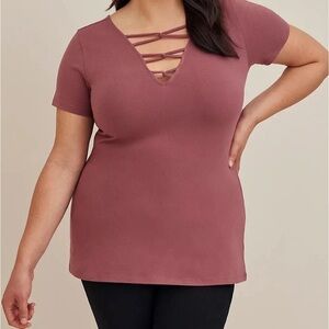 Torrid size 00x 10 M/L Foxy V-Neck Strappy Top